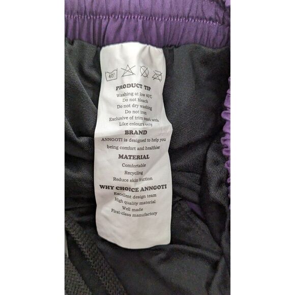 Anngoti Womens Size XL Purple Elastic Waist Running Training Athletic Shorts - Picture 6 of 8